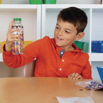 Really Good Stuff Calming Jar Kit Activity - Set of 6, Includes Accessories - Great Sensory, Mindfulness, Calm Down Activities for Kids, Adults & Seniors
