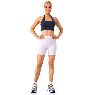 Lavento Women's All Day Soft Yoga Shorts 6 Inch - Workout Gym Running Active Biker Short for Woman (Pale Lavender, 4)