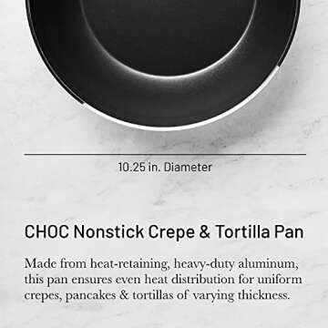 de Buyer CHOC Nonstick Crepe & Tortilla Pan - 10.25” - Ideal for Making & Reheating Crepes, Tortil...