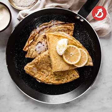 de Buyer CHOC Nonstick Crepe & Tortilla Pan - 10.25” - Ideal for Making & Reheating Crepes, Tortillas & Pancakes - 5-Layer PTFE Coating - PFOA Free - Made in France