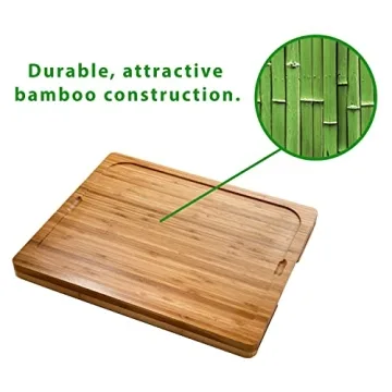 Seville Classics Bamboo Cutting Board with Color-Coded Mats
