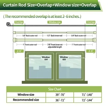 Stylish Gold Double Curtain Rods 72-144 Inches Adjustable