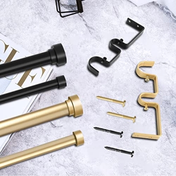 Stylish Gold Double Curtain Rods 72-144 Inches Adjustable