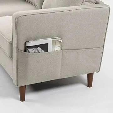 Mellow HANA Modern Linen Loveseat for Small Spaces