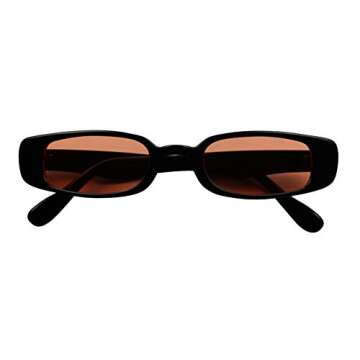ShadyVEU Slim Classic Rectangular Sunglasses UV Protection 90’s Vintage Small Wide Retro Frame Fas...