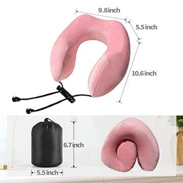 Emgthe Travel Pillow - Premium Memory Foam Neck Support Pillow for All Journeys