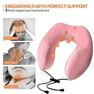 Emgthe Memory Foam Travel Pillow for Comfort & Support