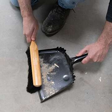 MARSHALLTOWN Beaver Tail Brush, Black Horsehair Fibers, 13 1/2 Inch Length, Masonry, Concrete, Made in the USA, 6517