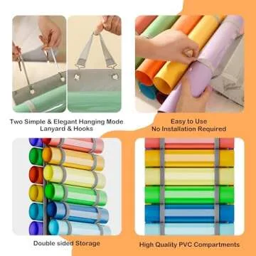 Resonax 60 Compartment Vinyl Roll Holder for Crafts