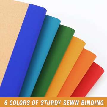 URSUNSHINE Composition Notebook - Notebooks for School, 8" x 5.75", Kraft Cover Lined Blank College ...