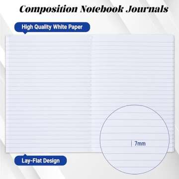 URSUNSHINE Composition Notebook - Notebooks for School, 8" x 5.75", Kraft Cover Lined Blank College Ruled Composition Notebooks, Bulk College Ruled Lined Paper, Stitched Spines for School & Office