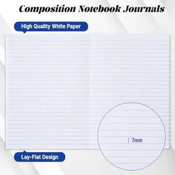 URSUNSHINE Composition Notebook - Notebooks for School, 8" x 5.75", Kraft Cover Lined Blank College Ruled Composition Notebooks, Bulk College Ruled Lined Paper, Stitched Spines for School & Office