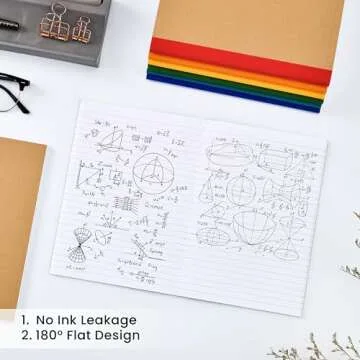 URSUNSHINE Composition Notebook - Notebooks for School, 8" x 5.75", Kraft Cover Lined Blank College Ruled Composition Notebooks, Bulk College Ruled Lined Paper, Stitched Spines for School & Office