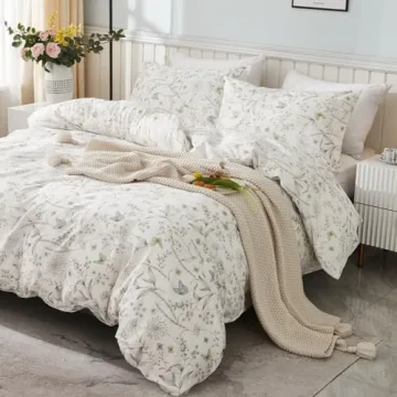 Nayoroom Floral Cotton Duvet Cover Set for Queen Size