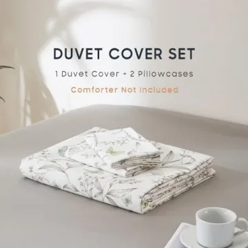 Nayoroom Floral Cotton Duvet Cover Set for Queen Size