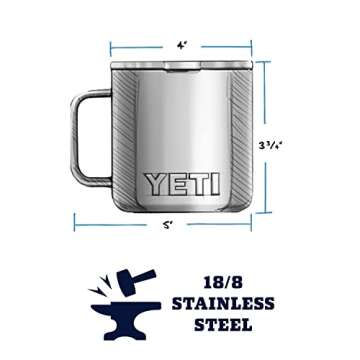 YETI Rambler 14 oz Mug, Vacuum Insulated, Stainless Steel with MagSlider Lid, Black
