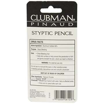 Clubman Pinaud Styptic Pencil Travel Size - Quick Relief for Nicks and Cuts, 3 Pack