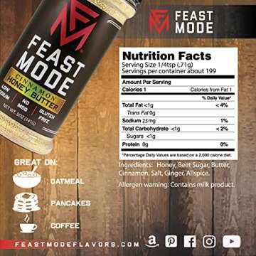 Feast Mode Flavors | Cinnamon Honey Butter Seasoning | Low Sodium No MSG Gluten Free | All Natural M...