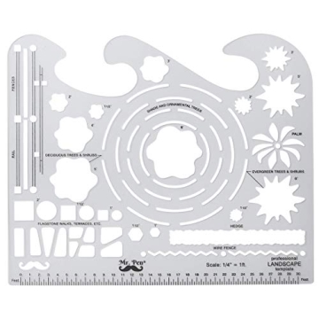 Mr. Pen- Landscape Templates, Architectural Templates, Drafting Tools, Landscaping Tools, Landscape Design Template, Drafting Ruler Shapes, Drawing Stencils