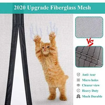 Durable Fiberglass Magnetic Screen Door for All