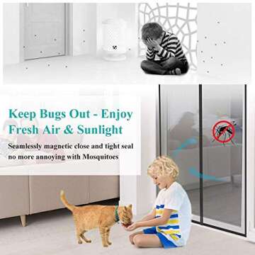 Durable Fiberglass Magnetic Screen Door for All