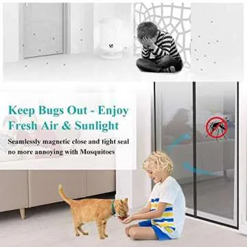 Durable Fiberglass Magnetic Screen Door for All