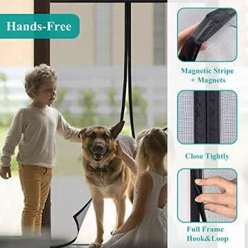 Durable Fiberglass Magnetic Screen Door for All