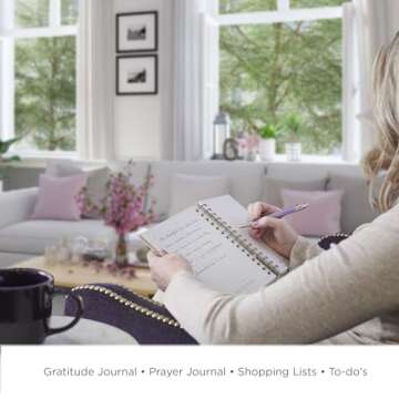 Christian Art Gifts Journal w/Scripture With God All Things Are Possible Mathew 19:26 Bible Verse Floral 192 Ruled Pages, Large Hardcover Notebook, Wire Bound