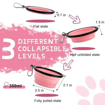 Collapsible Dog Bowls for Travel, 2-Pack Dog Portable Water Bowl for Dogs Cats Pet Foldable Feeding ...