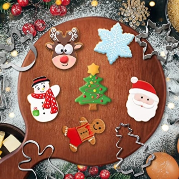 FUSOTO 6PCS Christmas Cookie Cutters for Holiday Baking