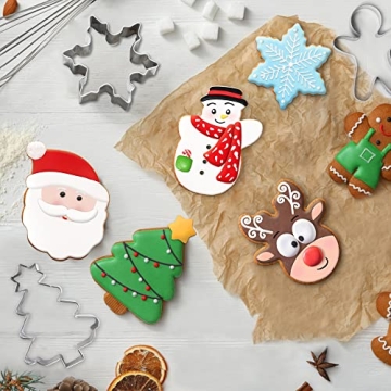 FUSOTO 6PCS Christmas Cookie Cutters for Holiday Baking