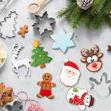 FUSOTO 6PCS Christmas Cookie Cutters for Holiday Baking