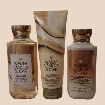 Bath & Body Works Warm Vanilla Sugar Body Set | Shower Gel, Body Lotion & Body Cream