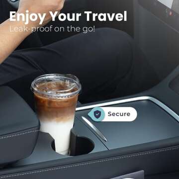 Fit Meal Prep 100 Pack 24 oz Clear Plastic Cups with Strawless Sip Lids, Disposable Plastic Coffee Cups with Lids, To Go Cups for Iced Coffee, Smoothies, Soda, Party Drinks, Bubble Tea, Cold Beverage