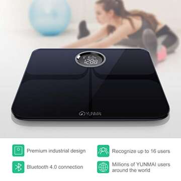 YUNMAI Premium Smart Scale - Body Fat Scale with New Free APP & Body Composition Monitor with Extra Large Display - Works with iPhone...