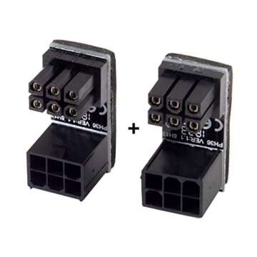 cablecc ATX 6Pin Female to Male Angled Power Adapter