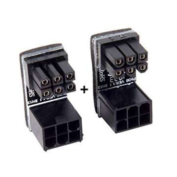 cablecc ATX 6Pin Female to Male Angled Power Adapter