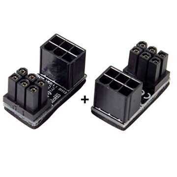 cablecc ATX 6Pin Female to Male Angled Power Adapter