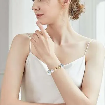 Sajidos Bamboo Tube Bangle Bracelets for Women Stacking Chunky Colorful Acrylic Beads Stretch Bracelets Friendship Summer Beach Bracelet Jewelry (J-Style4(gold))