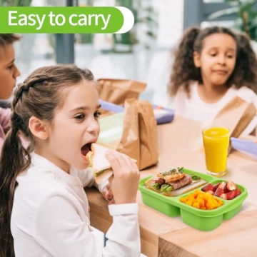 Buluker 4 Pack Eco-Friendly Bento Lunch Box Set