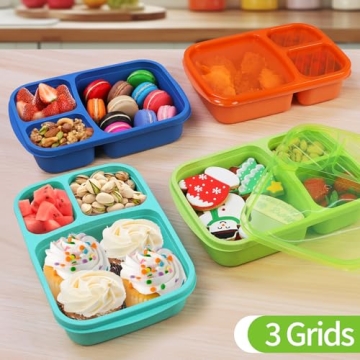 Buluker 4 Pack Eco-Friendly Bento Lunch Box Set