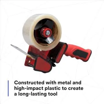 3M Scotch Box Sealing Tape Dispenser HR83, Portable, Hand-Held, High-Impact Plastic, 3 in