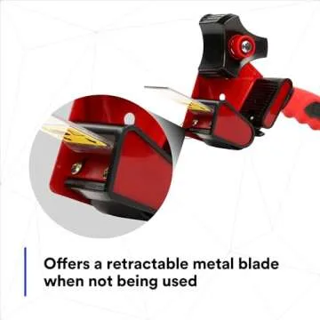 3M Scotch Box Sealing Tape Dispenser HR83, Portable, Hand-Held, High-Impact Plastic, 3 in