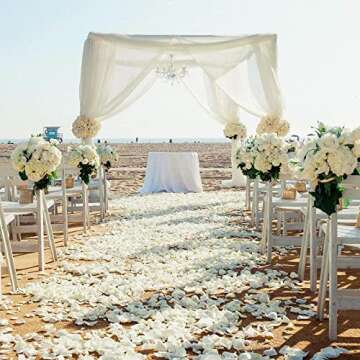 Ouddy Decor 5000 Pcs Rose Petals Artificial Flower for Valentine's Day Wedding Decor Romantic Night Event Anniversary Shower Engagement Party Home Decorations, Ivory