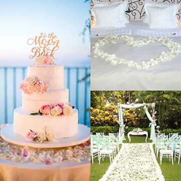 Ouddy Decor 5000 Pcs Rose Petals Artificial Flower for Valentine's Day Wedding Decor Romantic Night Event Anniversary Shower Engagement Party Home Decorations, Ivory