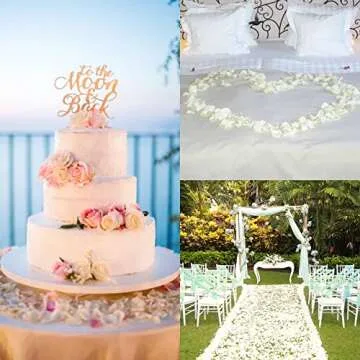 Ouddy Decor 5000 Pcs Rose Petals Artificial Flower for Valentine's Day Wedding Decor Romantic Night Event Anniversary Shower Engagement Party Home Decorations, Ivory