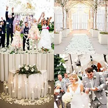 Ouddy Decor 5000 Pcs Rose Petals Artificial Flower for Valentine's Day Wedding Decor Romantic Night Event Anniversary Shower Engagement Party Home Decorations, Ivory