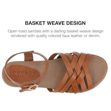 Journee Womens Kimmie Ankle Strap Flat Sandals