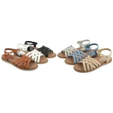 Journee Womens Kimmie Ankle Strap Flat Sandals