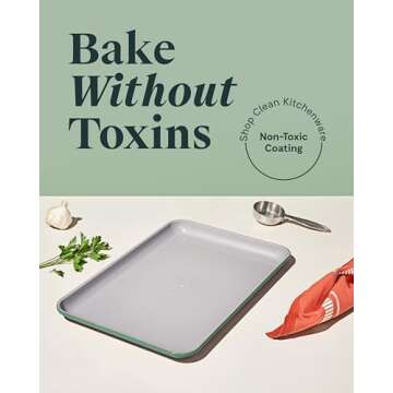 Caraway Non-Stick Ceramic Baking Sheet - Naturally Slick Ceramic Coating - Non-Toxic, PTFE & PFOA Fr...